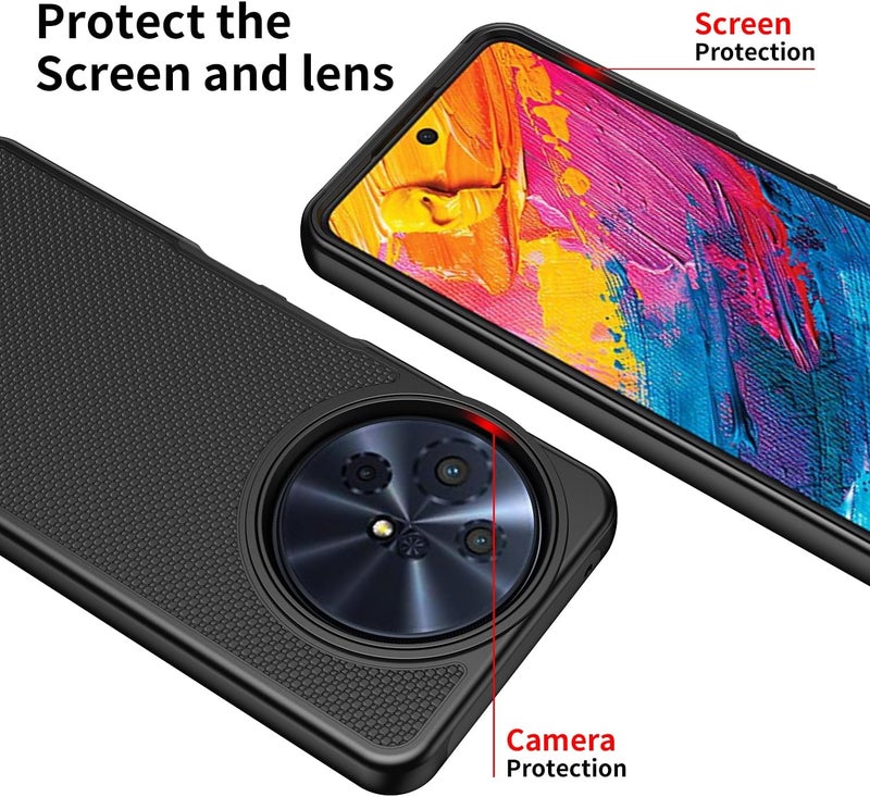 Mocotto for TCL 60 XE NXTPAPER 5G/TCL 50 XL 5G Case with Tempered Glass Screen Protector,Dual Layer Heavy Duty Shockproof Protection (Black) - Image 2